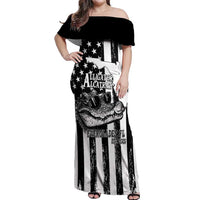 Alligator Alcatraz Off Shoulder Maxi Dress Cool Gator Everglades USA Grunge Flag - Wonder Print Shop