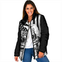 Alligator Alcatraz Padded Jacket Cool Gator Everglades USA Grunge Flag - Wonder Print Shop