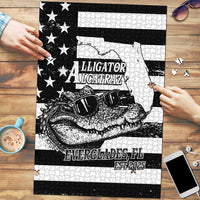 Alligator Alcatraz Puzzle Cool Gator Everglades USA Grunge Flag - Wonder Print Shop