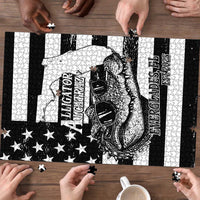 Alligator Alcatraz Puzzle Cool Gator Everglades USA Grunge Flag - Wonder Print Shop