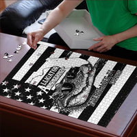 Alligator Alcatraz Puzzle Cool Gator Everglades USA Grunge Flag - Wonder Print Shop