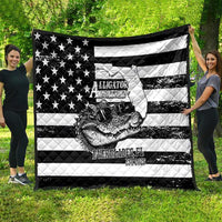 Alligator Alcatraz Quilt Cool Gator Everglades USA Grunge Flag - Wonder Print Shop