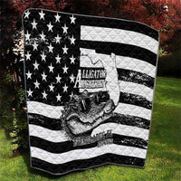 Alligator Alcatraz Quilt Cool Gator Everglades USA Grunge Flag - Wonder Print Shop