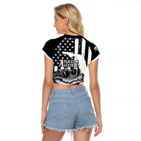 Alligator Alcatraz Raglan Cropped T Shirt Cool Gator Everglades USA Grunge Flag - Wonder Print Shop