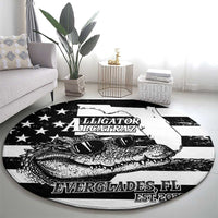 Alligator Alcatraz Round Carpet Cool Gator Everglades USA Grunge Flag - Wonder Print Shop