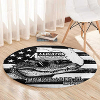 Alligator Alcatraz Round Carpet Cool Gator Everglades USA Grunge Flag - Wonder Print Shop
