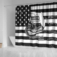 Alligator Alcatraz Shower Curtain Cool Gator Everglades USA Grunge Flag - Wonder Print Shop
