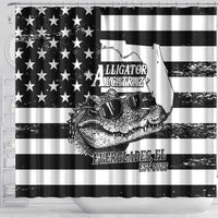 Alligator Alcatraz Shower Curtain Cool Gator Everglades USA Grunge Flag - Wonder Print Shop