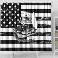 Alligator Alcatraz Shower Curtain Cool Gator Everglades USA Grunge Flag - Wonder Print Shop