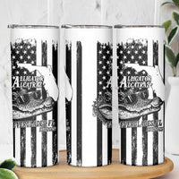 Alligator Alcatraz Skinny Tumbler Cool Gator Everglades USA Grunge Flag - Wonder Print Shop