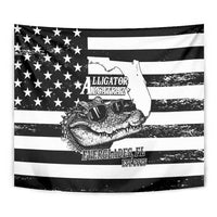 Alligator Alcatraz Tapestry Cool Gator Everglades USA Grunge Flag - Wonder Print Shop