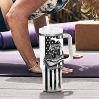 Alligator Alcatraz Tumbler With Handle Cool Gator Everglades USA Grunge Flag - Wonder Print Shop