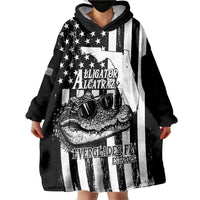 Alligator Alcatraz Wearable Blanket Hoodie Cool Gator Everglades USA Grunge Flag - Wonder Print Shop
