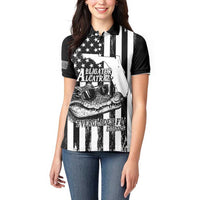 Alligator Alcatraz Women Polo Shirt Cool Gator Everglades USA Grunge Flag - Wonder Print Shop