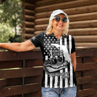 Alligator Alcatraz Women Polo Shirt Cool Gator Everglades USA Grunge Flag - Wonder Print Shop