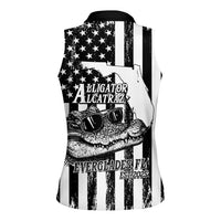 Alligator Alcatraz Women Sleeveless Polo Shirt Cool Gator Everglades USA Grunge Flag - Wonder Print Shop