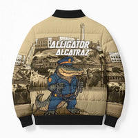 Alligator Alcatraz Bomber Puffer Jacket Police Gator Rock Penitentiary - Wonder Print Shop