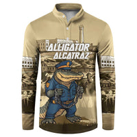 Alligator Alcatraz Button Sweatshirt Police Gator Rock Penitentiary - Wonder Print Shop