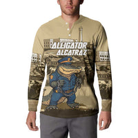 Alligator Alcatraz Button Sweatshirt Police Gator Rock Penitentiary - Wonder Print Shop