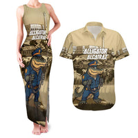 Alligator Alcatraz Couples Matching Tank Maxi Dress and Hawaiian Shirt Police Gator Rock Penitentiary - Wonder Print Shop