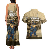 Alligator Alcatraz Couples Matching Tank Maxi Dress and Hawaiian Shirt Police Gator Rock Penitentiary - Wonder Print Shop