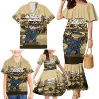 Alligator Alcatraz Family Matching Mermaid Dress and Hawaiian Shirt Police Gator Rock Penitentiary - Wonder Print Shop