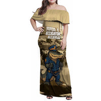 Alligator Alcatraz Family Matching Off Shoulder Maxi Dress and Hawaiian Shirt Police Gator Rock Penitentiary - Wonder Print Shop