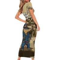 Alligator Alcatraz Family Matching Short Sleeve Bodycon Dress and Hawaiian Shirt Police Gator Rock Penitentiary - Wonder Print Shop