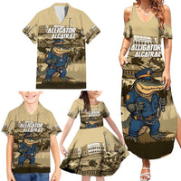 Alligator Alcatraz Family Matching Summer Maxi Dress and Hawaiian Shirt Police Gator Rock Penitentiary - Wonder Print Shop