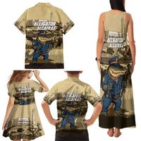 Alligator Alcatraz Family Matching Tank Maxi Dress and Hawaiian Shirt Police Gator Rock Penitentiary - Wonder Print Shop