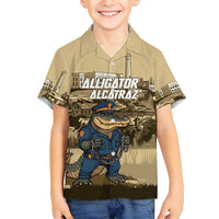 Alligator Alcatraz Family Matching Tank Maxi Dress and Hawaiian Shirt Police Gator Rock Penitentiary - Wonder Print Shop