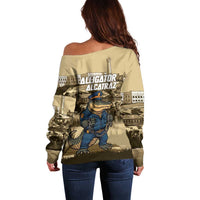 Alligator Alcatraz Off Shoulder Sweater Police Gator Rock Penitentiary - Wonder Print Shop