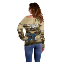 Alligator Alcatraz Off Shoulder Sweater Police Gator Rock Penitentiary - Wonder Print Shop