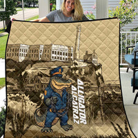 Alligator Alcatraz Quilt Police Gator Rock Penitentiary - Wonder Print Shop