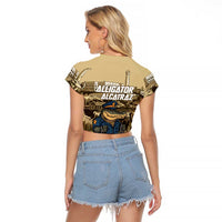Alligator Alcatraz Raglan Cropped T Shirt Police Gator Rock Penitentiary - Wonder Print Shop