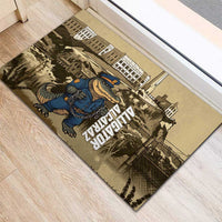 Alligator Alcatraz Rubber Doormat Police Gator Rock Penitentiary - Wonder Print Shop