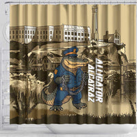 Alligator Alcatraz Shower Curtain Police Gator Rock Penitentiary - Wonder Print Shop