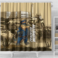 Alligator Alcatraz Shower Curtain Police Gator Rock Penitentiary - Wonder Print Shop