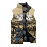 Alligator Alcatraz Sleeveless Puffer Jacket Police Gator Rock Penitentiary - Wonder Print Shop