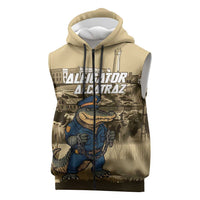 Alligator Alcatraz Sleeveless Zip Hoodie Police Gator Rock Penitentiary - Wonder Print Shop