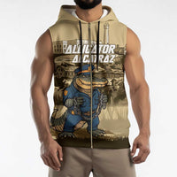 Alligator Alcatraz Sleeveless Zip Hoodie Police Gator Rock Penitentiary - Wonder Print Shop