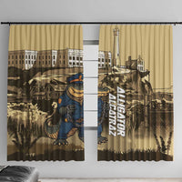 Alligator Alcatraz Window Curtain Police Gator Rock Penitentiary - Wonder Print Shop