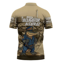 Alligator Alcatraz Zipper Polo Shirt Police Gator Rock Penitentiary - Wonder Print Shop