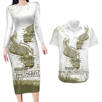 Everglades Florida Alligators Couples Matching Long Sleeve Bodycon Dress and Hawaiian Shirt Alcatraz Est 2025 - Wonder Print Shop