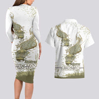 Everglades Florida Alligators Couples Matching Long Sleeve Bodycon Dress and Hawaiian Shirt Alcatraz Est 2025 - Wonder Print Shop