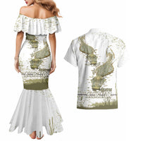 Everglades Florida Alligators Couples Matching Mermaid Dress and Hawaiian Shirt Alcatraz Est 2025 - Wonder Print Shop