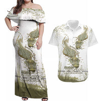 Everglades Florida Alligators Couples Matching Off Shoulder Maxi Dress and Hawaiian Shirt Alcatraz Est 2025 - Wonder Print Shop