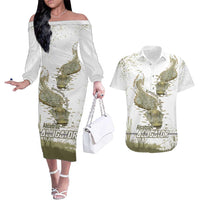 Everglades Florida Alligators Couples Matching Off The Shoulder Long Sleeve Dress and Hawaiian Shirt Alcatraz Est 2025 - Wonder Print Shop