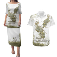 Everglades Florida Alligators Couples Matching Puletasi and Hawaiian Shirt Alcatraz Est 2025 - Wonder Print Shop