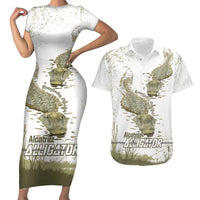 Everglades Florida Alligators Couples Matching Short Sleeve Bodycon Dress and Hawaiian Shirt Alcatraz Est 2025 - Wonder Print Shop